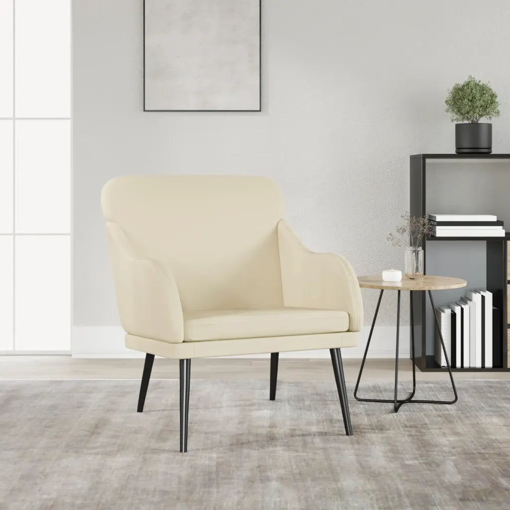 Poltrona-Poltroncina-Divano Sedia Crema 63x76x80 cm Similpelle
