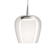 Zafferano Lampada a sospensione Bilia 230V LED 8W, design a campana in vetro borosilicato soffiato a bocca, finitura trasparente, diametro 18 cm