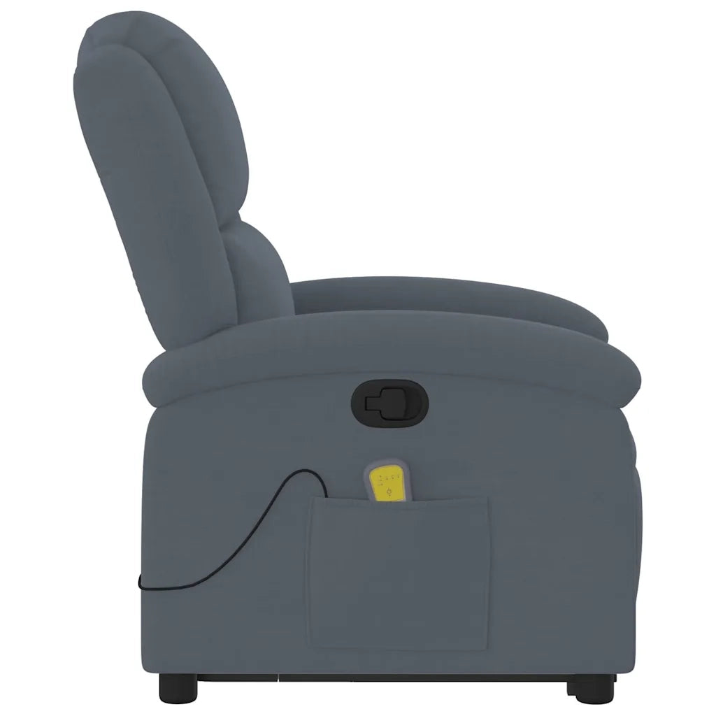 Poltrona | Sedia Relax Alzapersona Reclinabile Grigio Scuro in Velluto