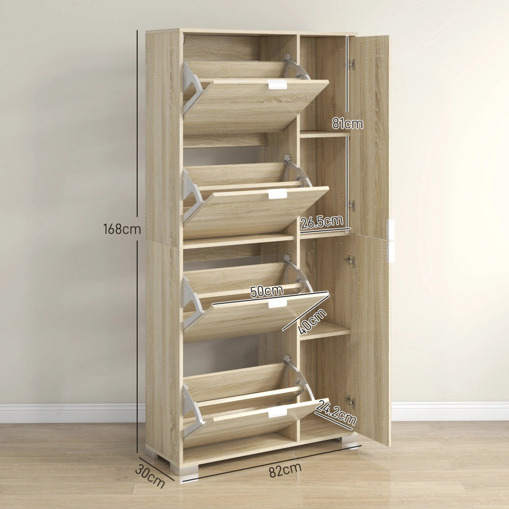 Armadio Scarpiera con Specchio ¨C Zephmum ¨C Rovere 82x30x168cm