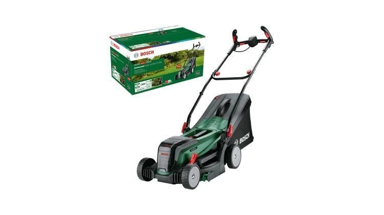 Bosch 06008B9E01 UniversalRotak Tagliaerba a spinta Batteria Superficie 550 m² Larghezza taglio 37 cm colore Nero Verde