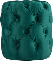 Pouf Drancy in velluto trapuntato Verde scuro,M