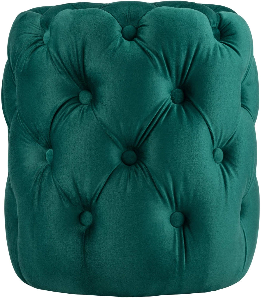 Pouf Drancy in velluto trapuntato Verde scuro,M