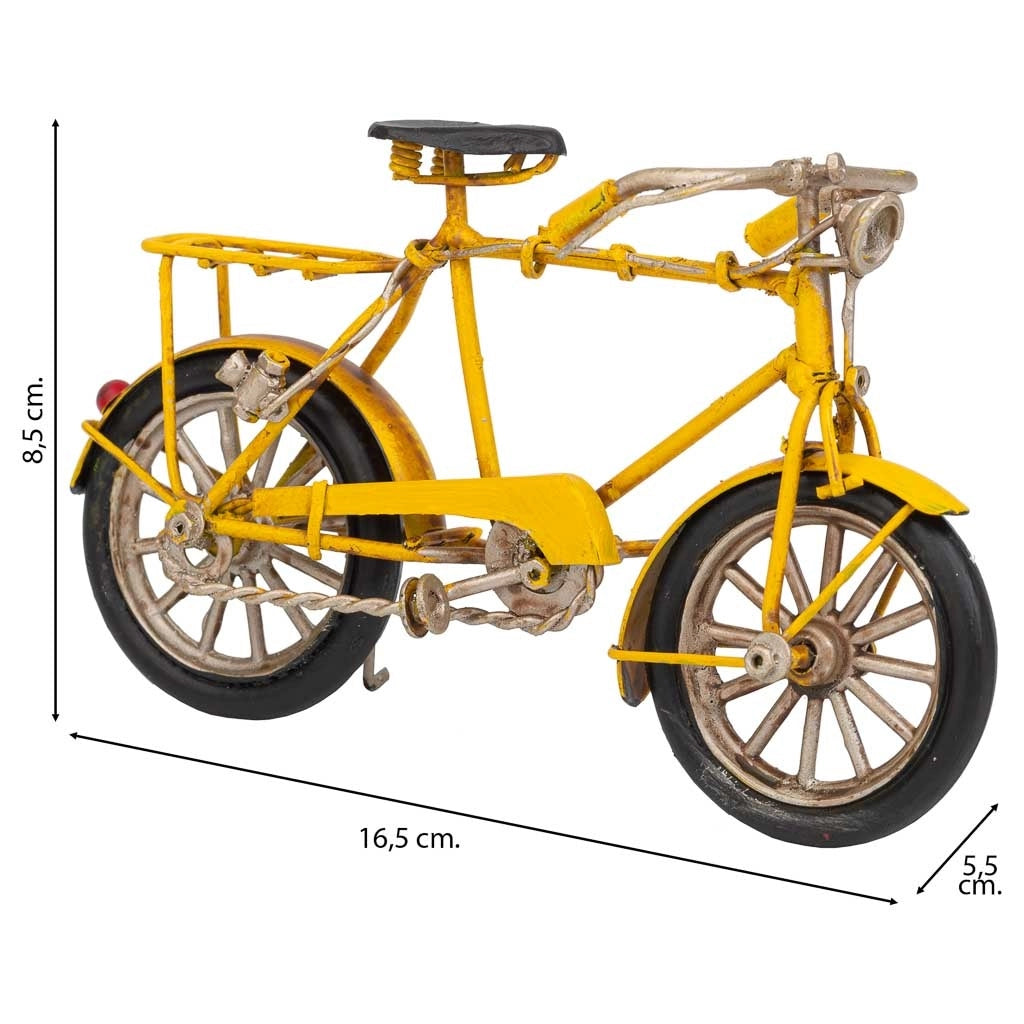 Bicicletta in metallo gialla 16,5x5,5x8,5h