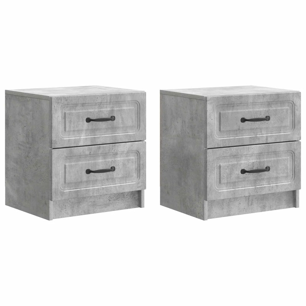 Armadio da Notte 2 pcs Grigio Cemento 43 x 34,5 x 44,5 cm 895682
