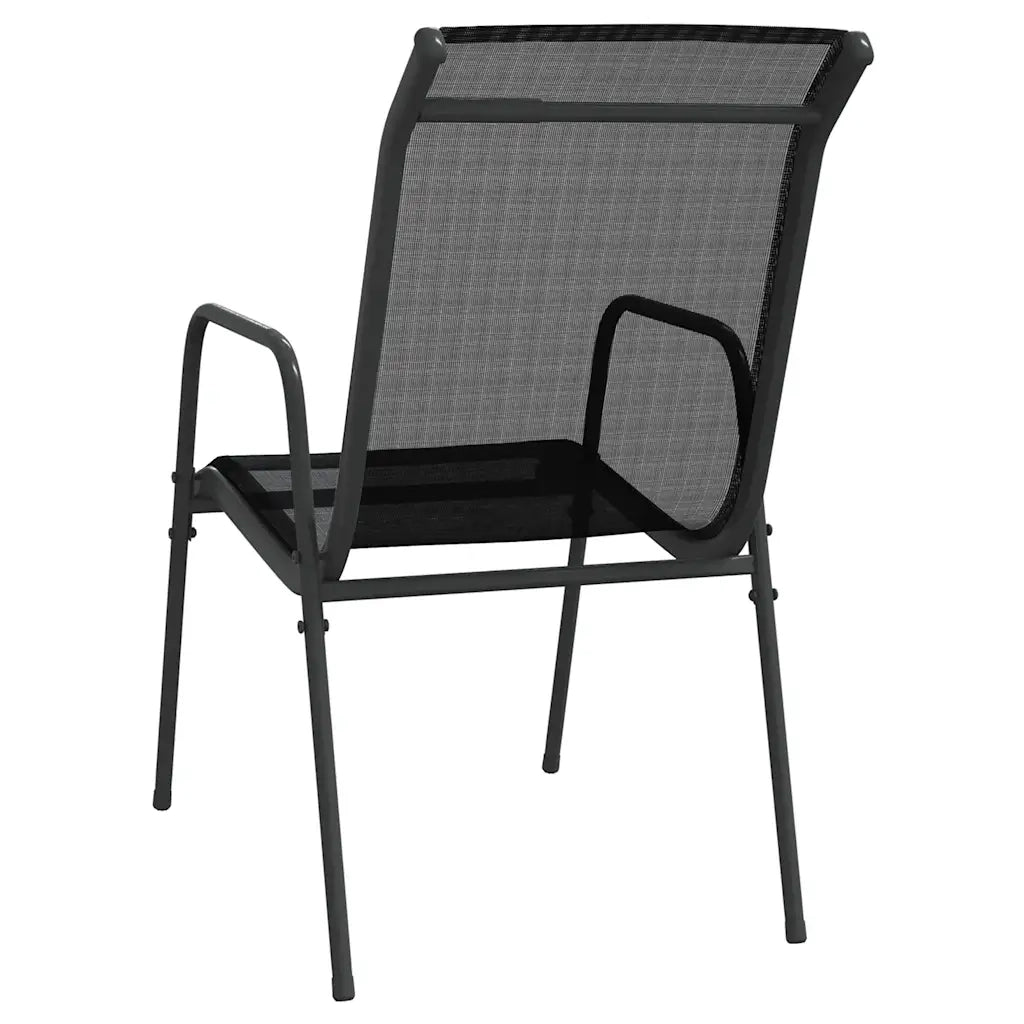 Set da Pranzo da Giardino 3 pz | Set Salotto da Giardino in Acciaio Nerooutdoor