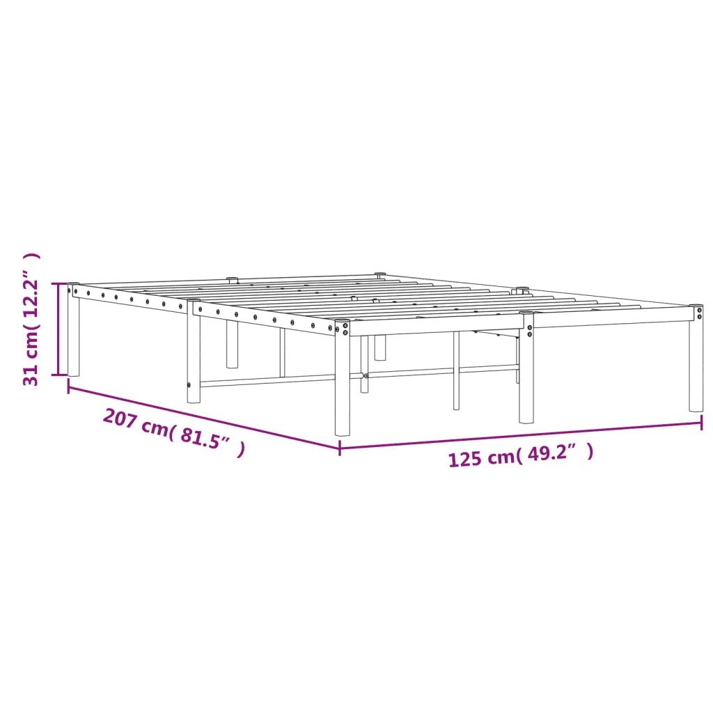 Letto matrimoniale | Letto per adulti | Giroletto in Metallo Nero 120x200 cm