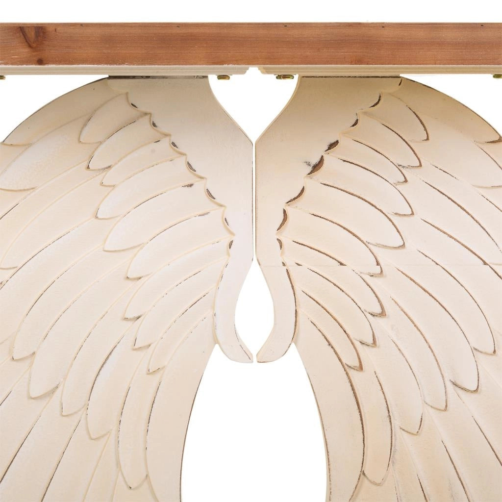 Mobile da ingresso in legno bianco intagliato 150x40x101h