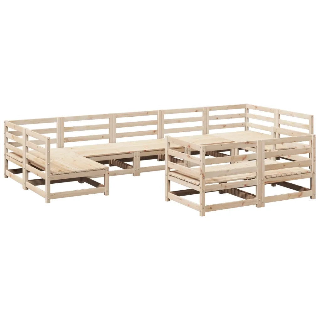 Set Divani da Giardino 9 pz in Legno Massello di Pino 3299625