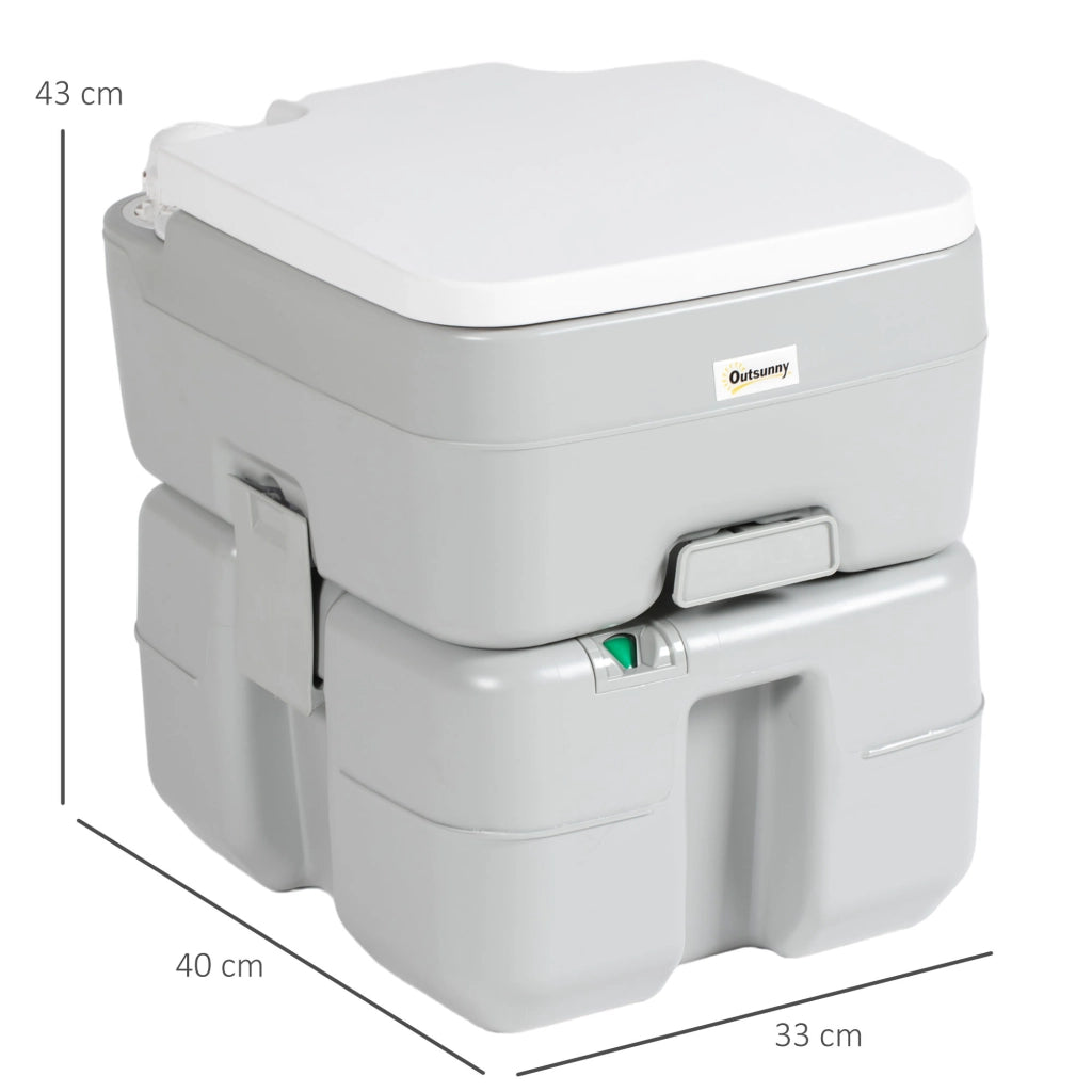 WC Portatile 20L con Indicatore di Livello ¨C zephmum ¨C Grigio 33x40x43 cm