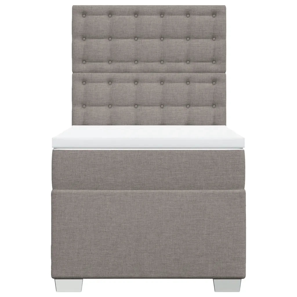 vidaXL Giroletto a Molle con Materasso Tortora 90x190 cm in Tessuto