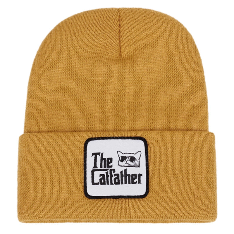 Cappelli invernali caldi in maglia di Elvis Presley, modello Bean, colore giallo.