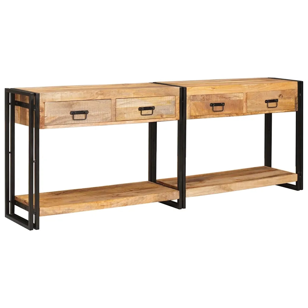 Tavoli consolle 2 pcs Marrone Legno di mango massello 3324226
