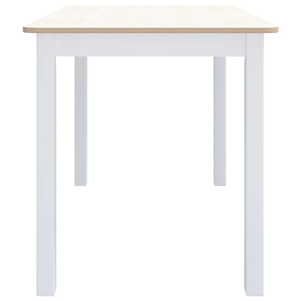 Tavolo da Pranzo Bianco Marrone 114x71x75cm Massello di Hevea cod mxl 10132