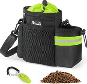 Sacca per cibo per cani, valigetta per addestramento cani con grande capacità, dispenser di sacchetti di letame e contenitore per bottiglie d'acqua (verde)