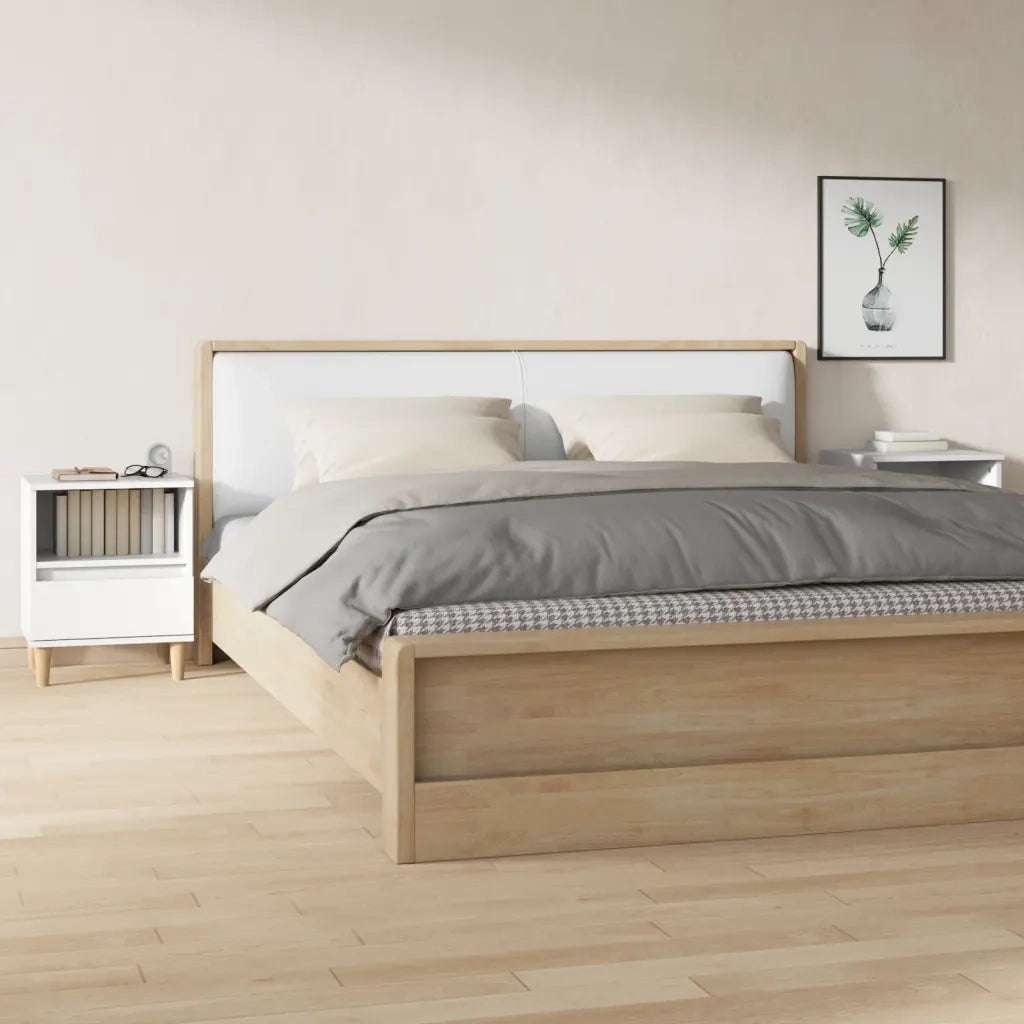 Comodini 2 pz-Set di 2 Tavolino da notte in Bianco 40x35x50 cm 746406