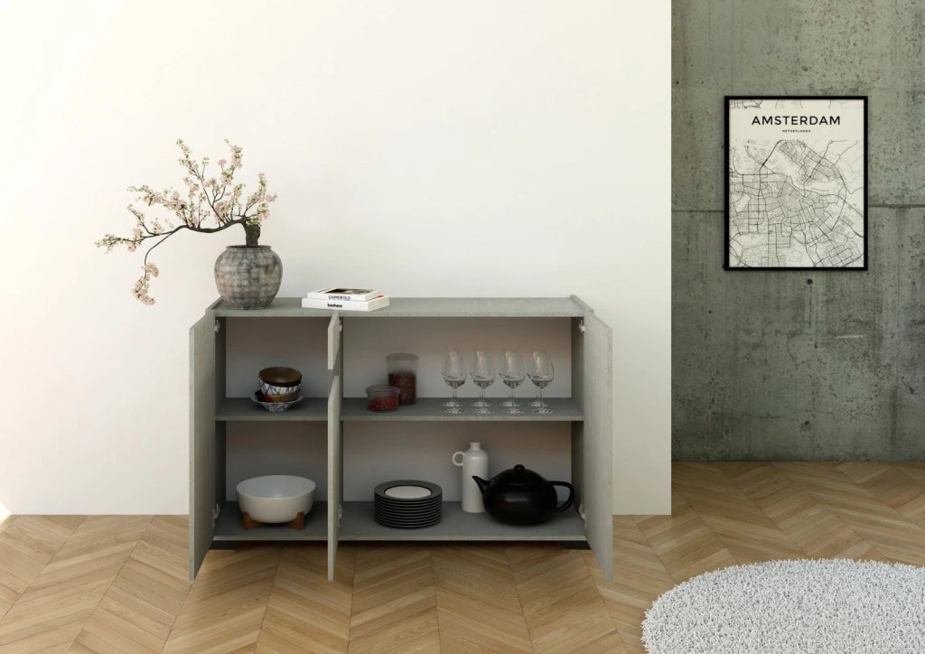 Madia 3 ante 130x40x81 cm cashmere - RIFLESSO