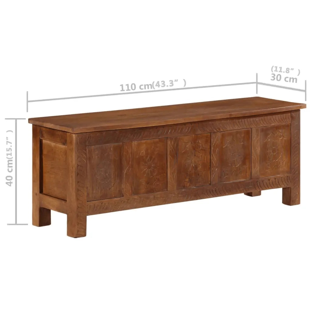 Scatola Portaoggetti 110x30x40 cm in Legno Massello di Mango cod mxl 68844