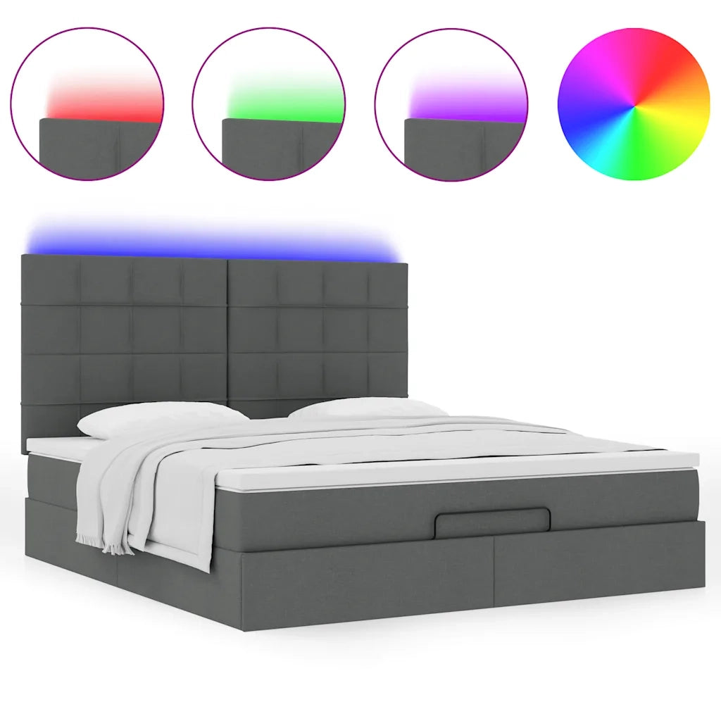 Struttura Letto Pouf con Materasso 160x200 cm in Tessuto 3314018