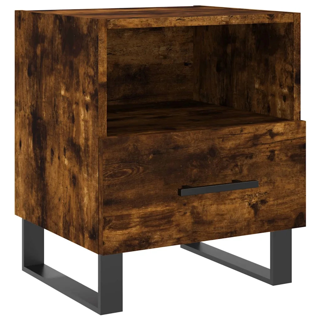Comodini 2 pz-Set di 2 Tavolino da notte Rovere Fumo 40x35x47,5 cm in Legno Multistrato 996397