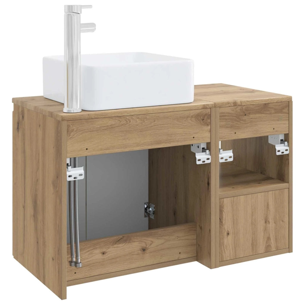 Set di mobili per il bagno 2 pz Rovere Artigianale 3404073