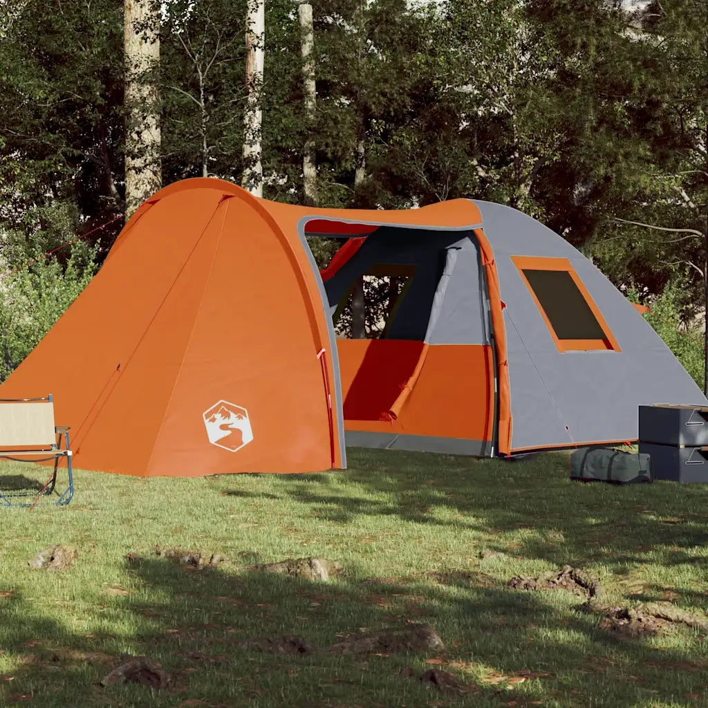 Tenda Familiare a Cupola 6 Persone-Tenda da campeggio Arancione Impermeabile 677469