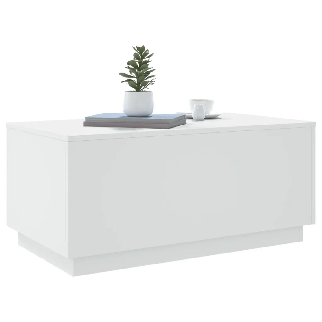 Tavolino da salotto | Tavolino da caff¨¨ | Tavolino da Soggiorno con Luci LED Bianco 90x50x40 cm
