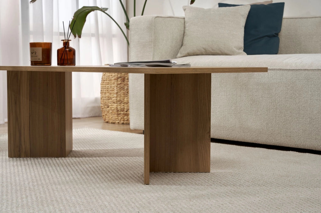 Tavolino da caffè in legno "Sabin" - 60 x 119 x 40 cm - Rovere