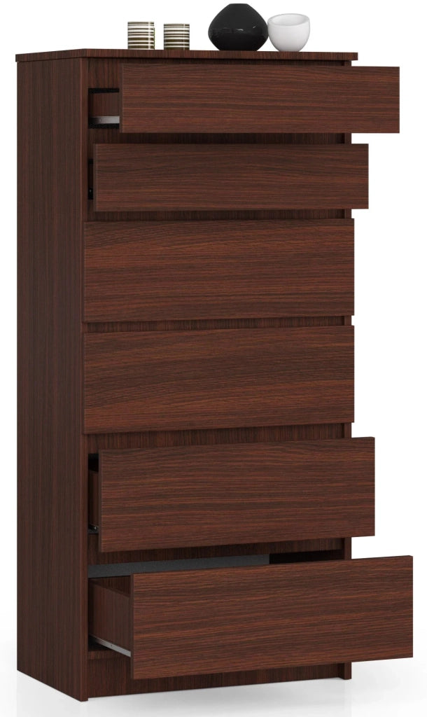 Cassettiera AKORD K60 Cassettiera Wengé 60 cm 6 cassetti 60x40x130 cm