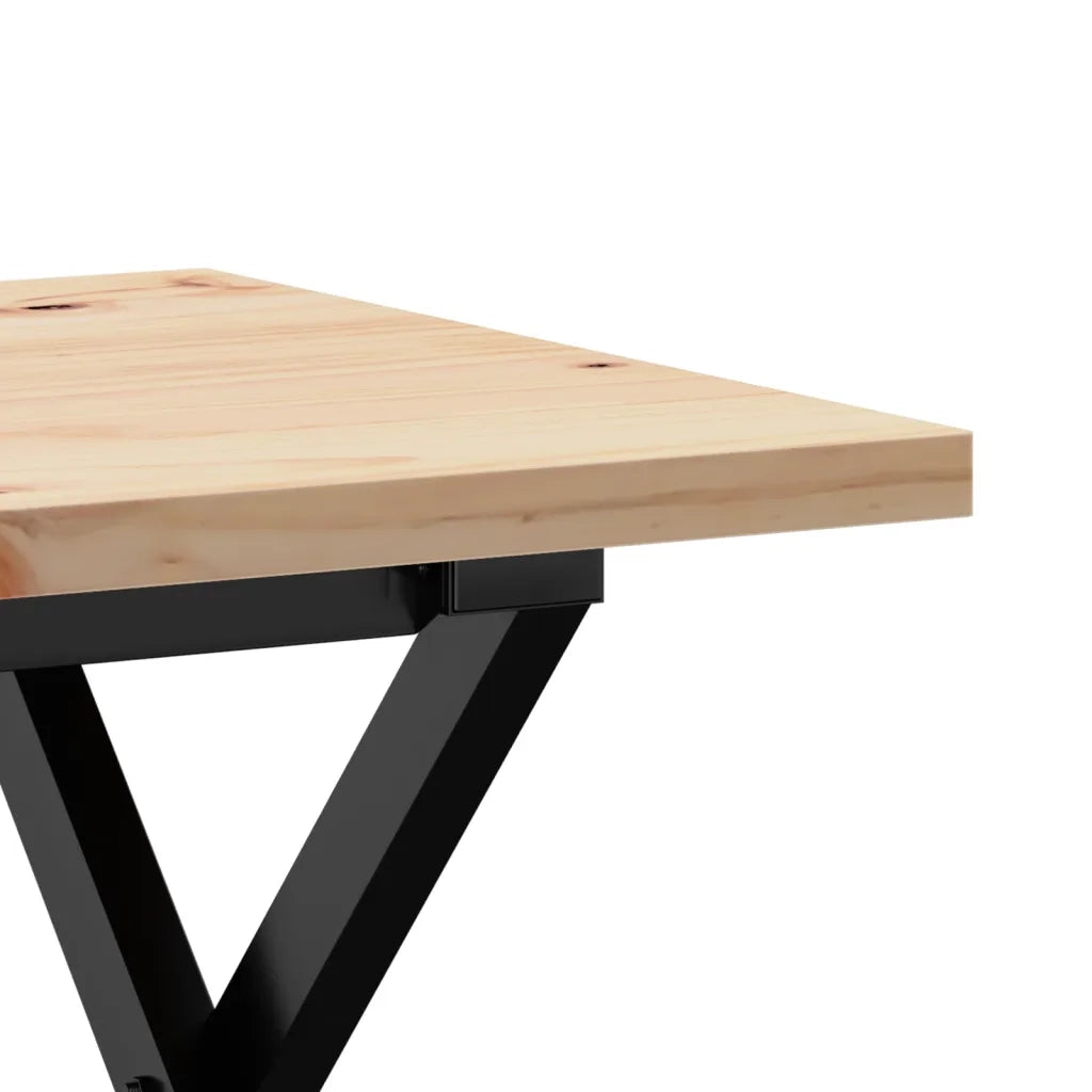 Tavolino Salotto Telaio a X 80x50x40,5 cm Legno Pino e Acciaio 3282750