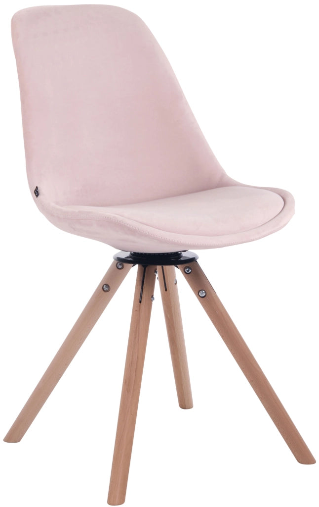 Sedia Pranzo Girevole Troyes In Velluto natura,rosa