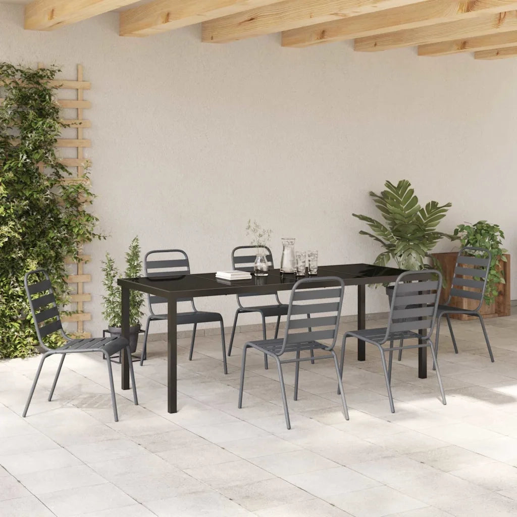 Set da Pranzo per Giardino 7 pcs Antracite 3379301