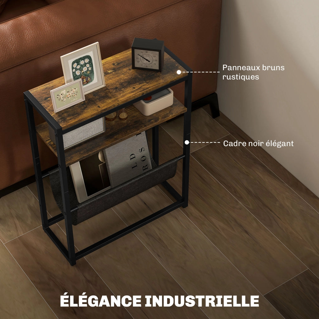 Tavolino da salotto con scaffale e porta riviste ¨C Minimal ¨C in acciaio 43x18x56 cm