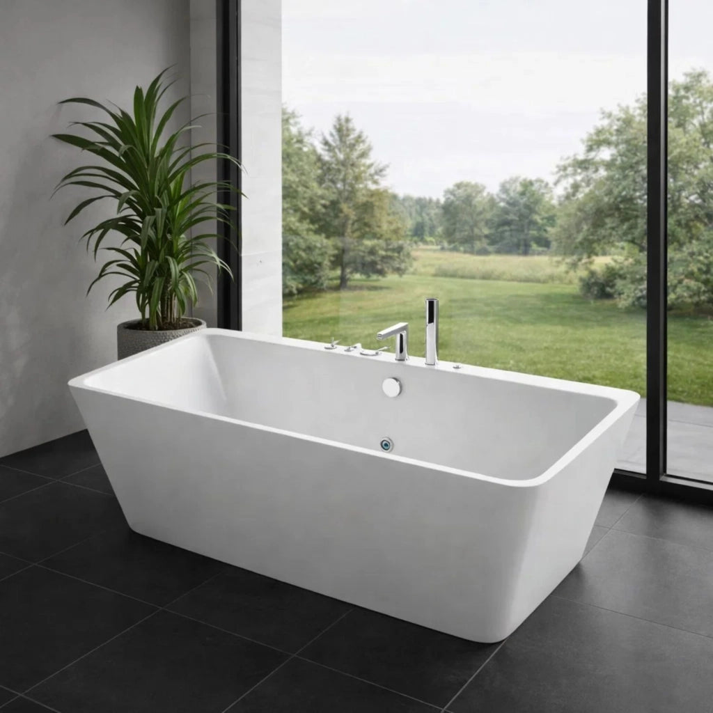 Vasca freestanding idromassaggio in acrilico con 8 air jet e luce led *** misure 170x75x58 cm, confezione 1