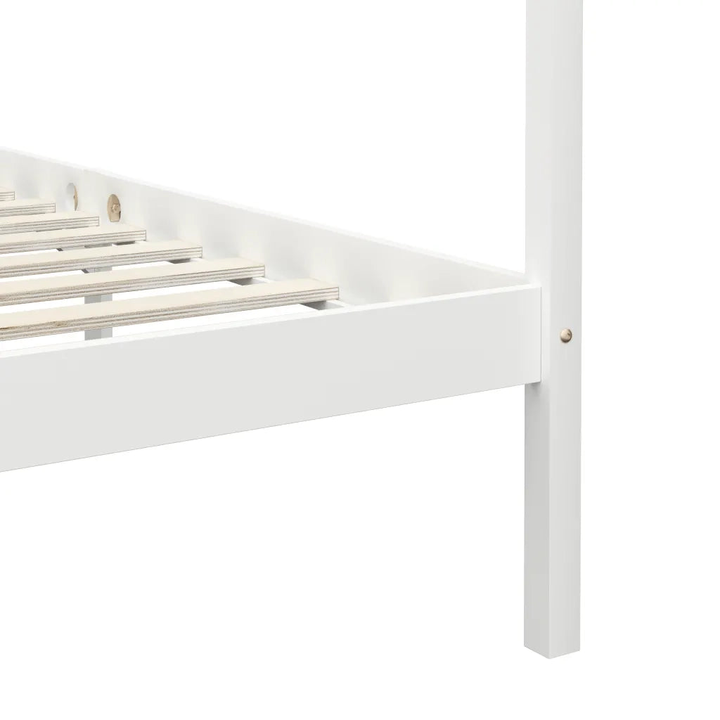 Giroletto Baldacchino senza Materasso 100x200 cm Legno Bianco 283263