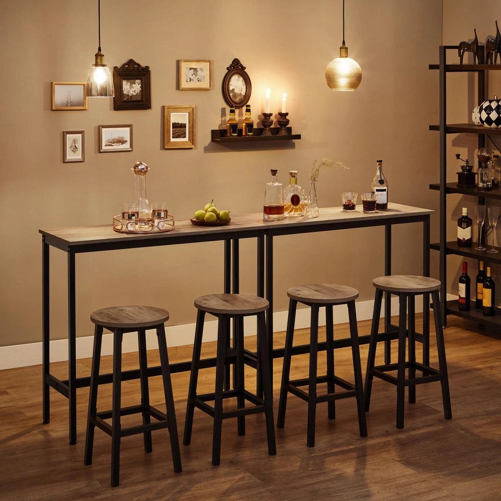 Sgabelli da bar rustici VALORA con poggiapiedi per sala da pranzo e cucina LBC032B02 x2