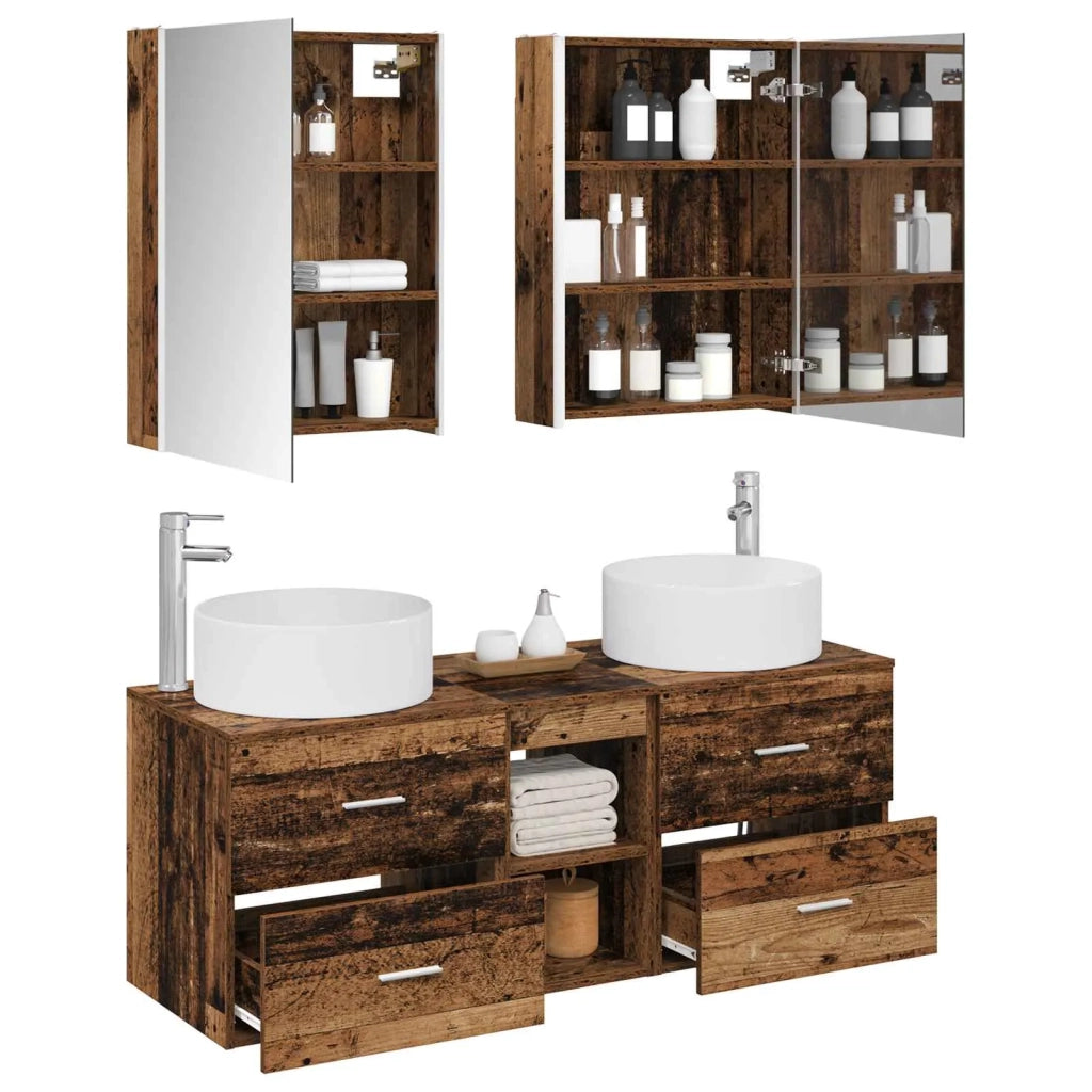 Set di mobili per il bagno 5 pcs Legno antico 3407093