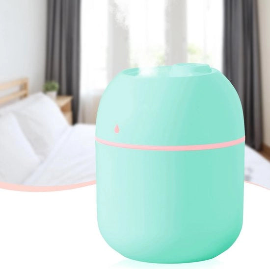 Mini Diffusore per Aria - 220 ml - Diffusore Piccolo per Aria per Tavolo - Raffreddamento Aria USB con Illuminazione Notturna Soffice per Auto - Camera da Letto - Ufficio