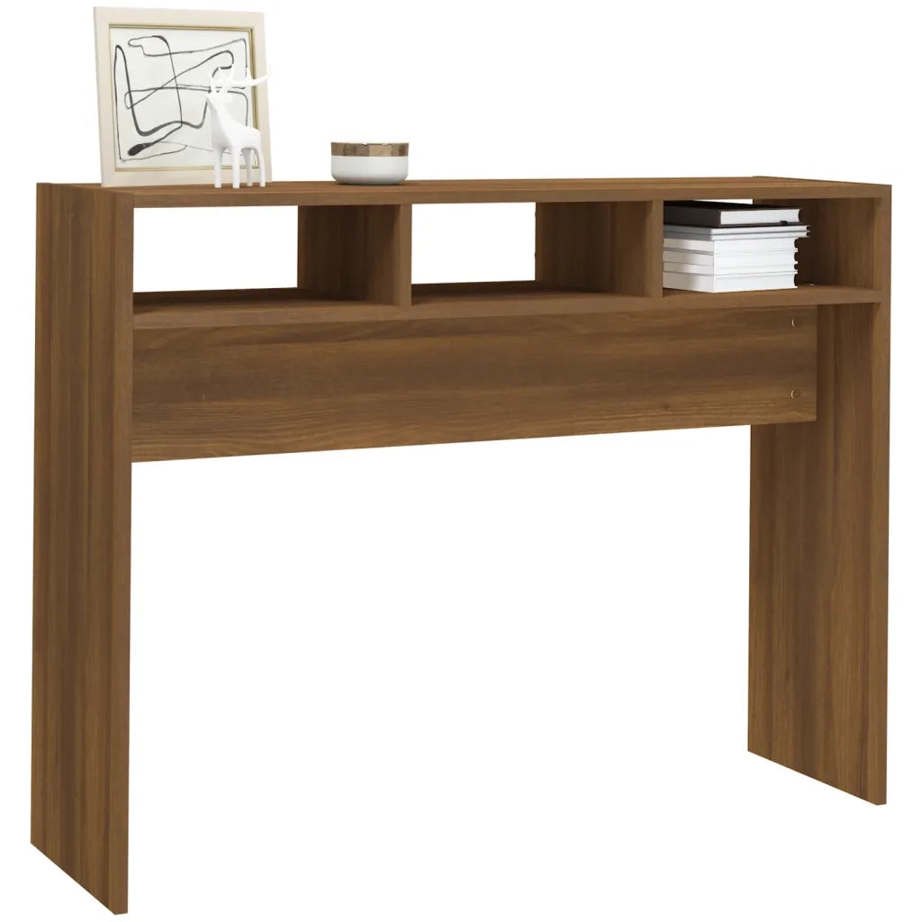 Tavolino Consolle Rovere Marrone 105x30x80 cm Legno Multistrato 815941