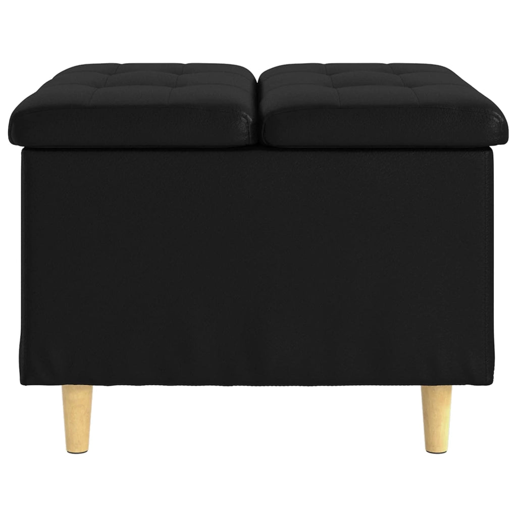 Pouf contenitore Nero 60 x 60 x 45 cm Pelle sintetica