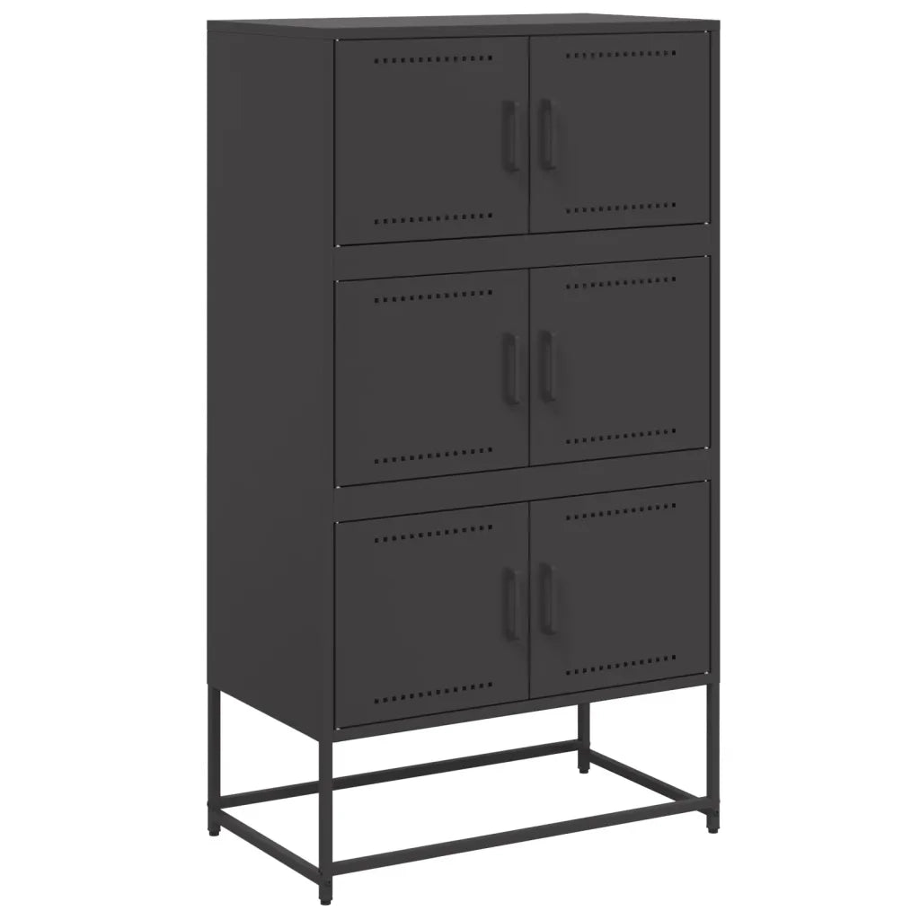 Credenza | Madia | Buffet da pranzo | Armadio da pranzo Nera 68,5x38,5x123,5 cm in Acciaio