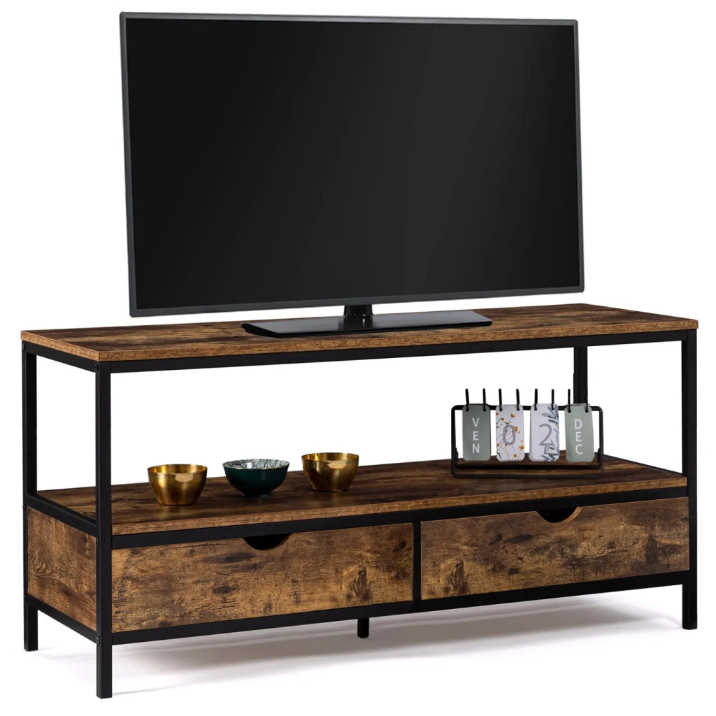 IDMarket - Porta TV 2 casseti effetto invecchiato con design industriale DAYTON