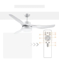 Ventilatore da Soffitto con Luce LED a 3 Modalità con Telecomando, 6 Velocità, Φ132x40cm