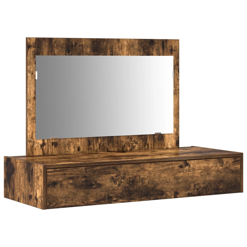 Tavolo da Toeletta a Parete Rovere Affumicato 100x40x70 cm