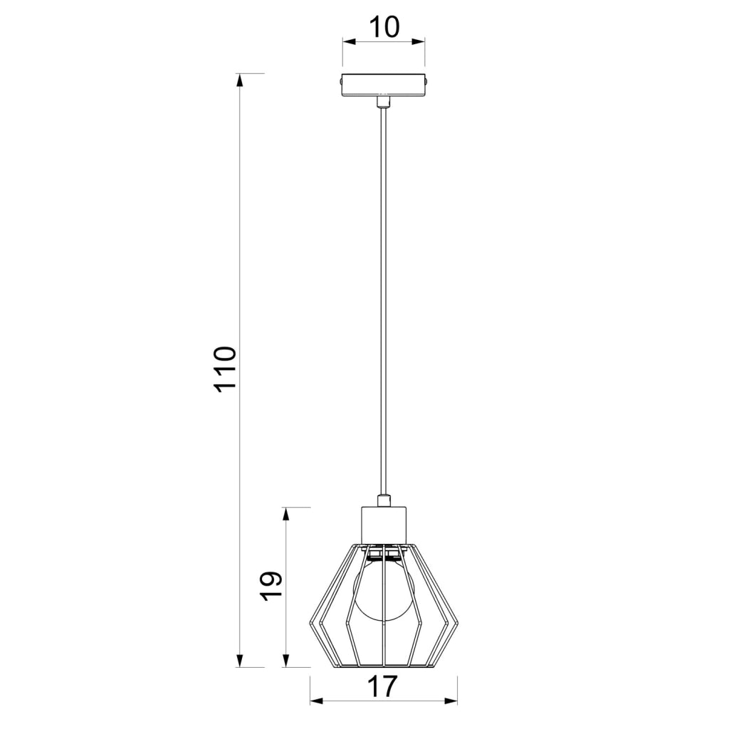 Lampada sospesa industriale Parkla 1 luce nera E27 Luminex