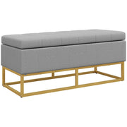 Divanetto 2 posti con contenitore ¨C zephmum ¨C 110x44x48 cm grigio dorato