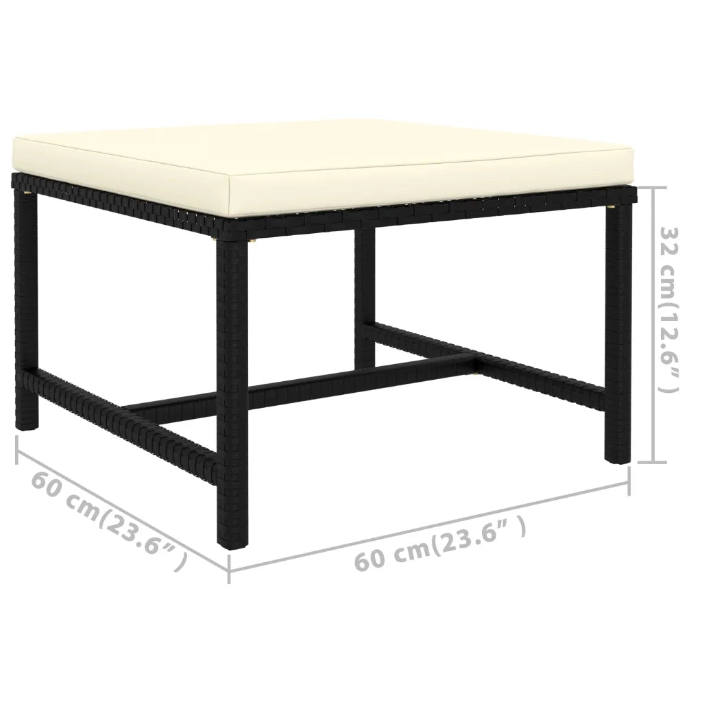 Set Divani da Giardino 6 pz con Cuscini in Polyrattan Nero 3059789