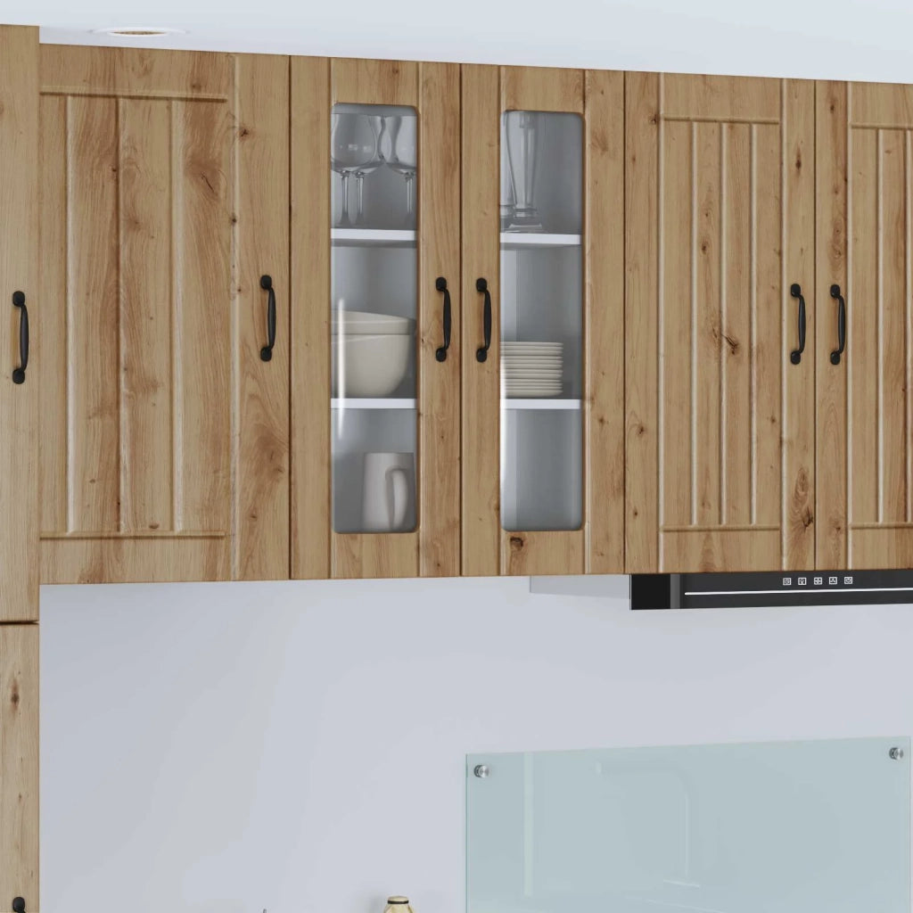 Pensile da cucina | Mobile in vetro da parete LUCCA Rovere Artigianale