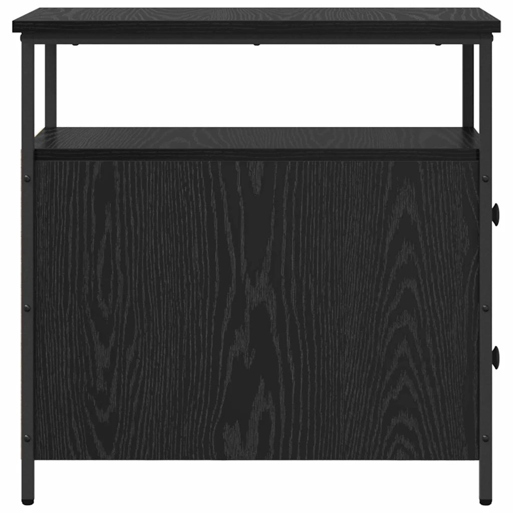 Comodino | Armadio da Notte | Mobiletto da notte Rovere nero 30 x 60 x 60 cm Legno multistrato