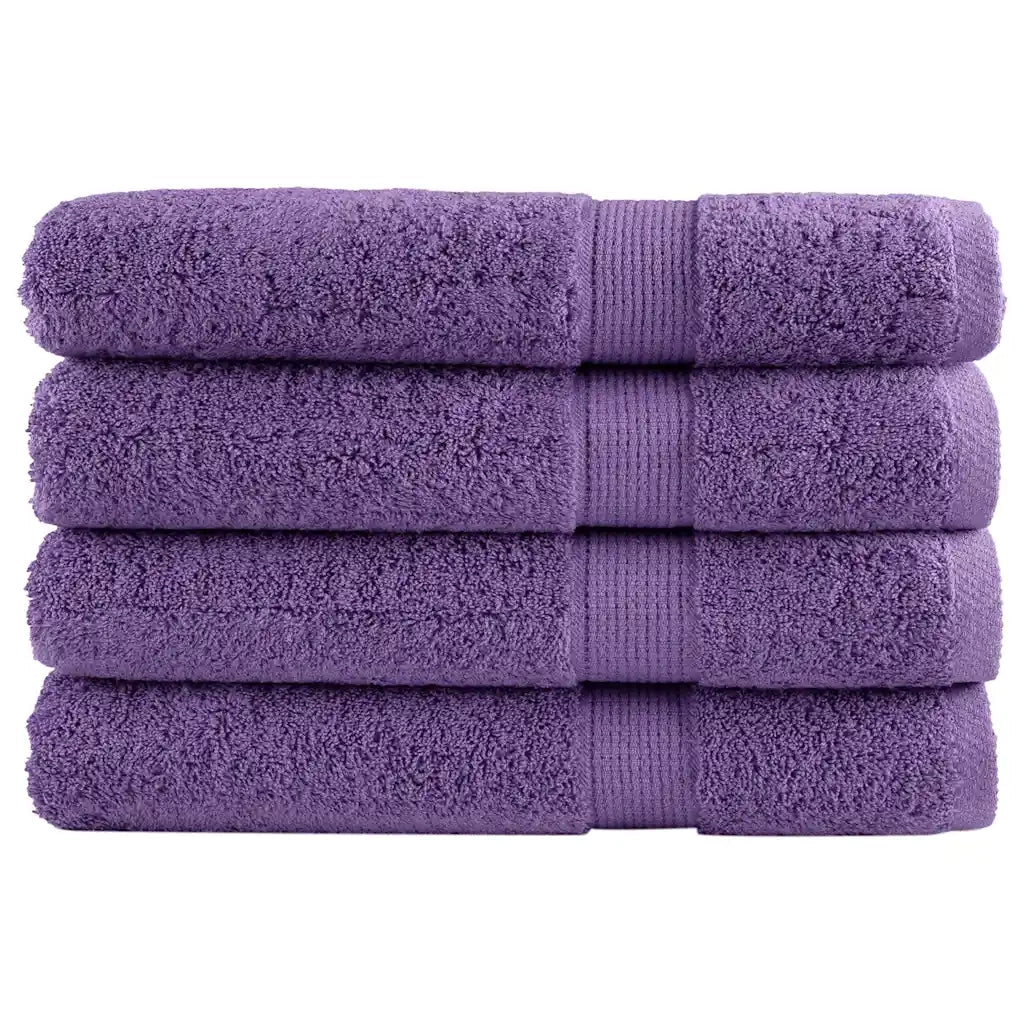 Asciugamani Premium SOLUND 4 pz Viola 100x200 cm 600 g/mÂ²